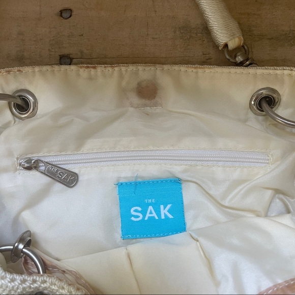 The Sak Crochet Handbag with Pink Flower Key Fob​ - Picture 6 of 10